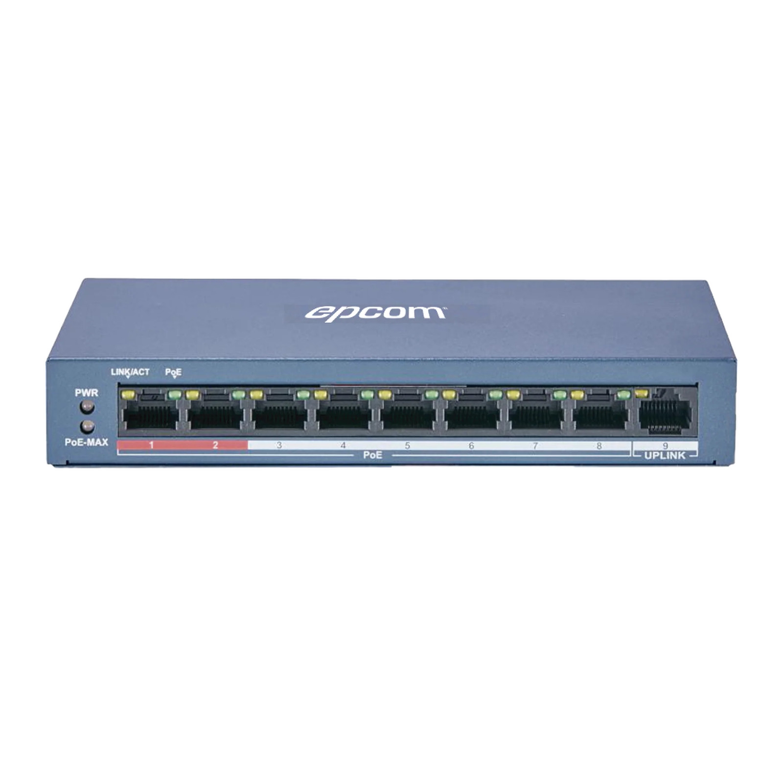 Unmanaged PoE+ Switch / 8 PoE+ 10/100 Mbps Ports / 1 Uplink 100 Mbps Port / PoE