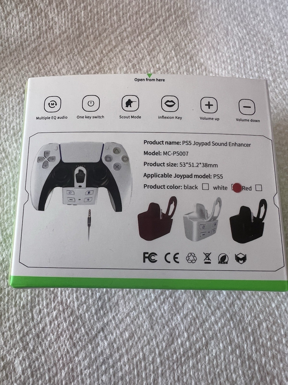 P5 Joypad Sound Enhancer for PS5 Controller Audio Adapter 3.5 Headset Converter