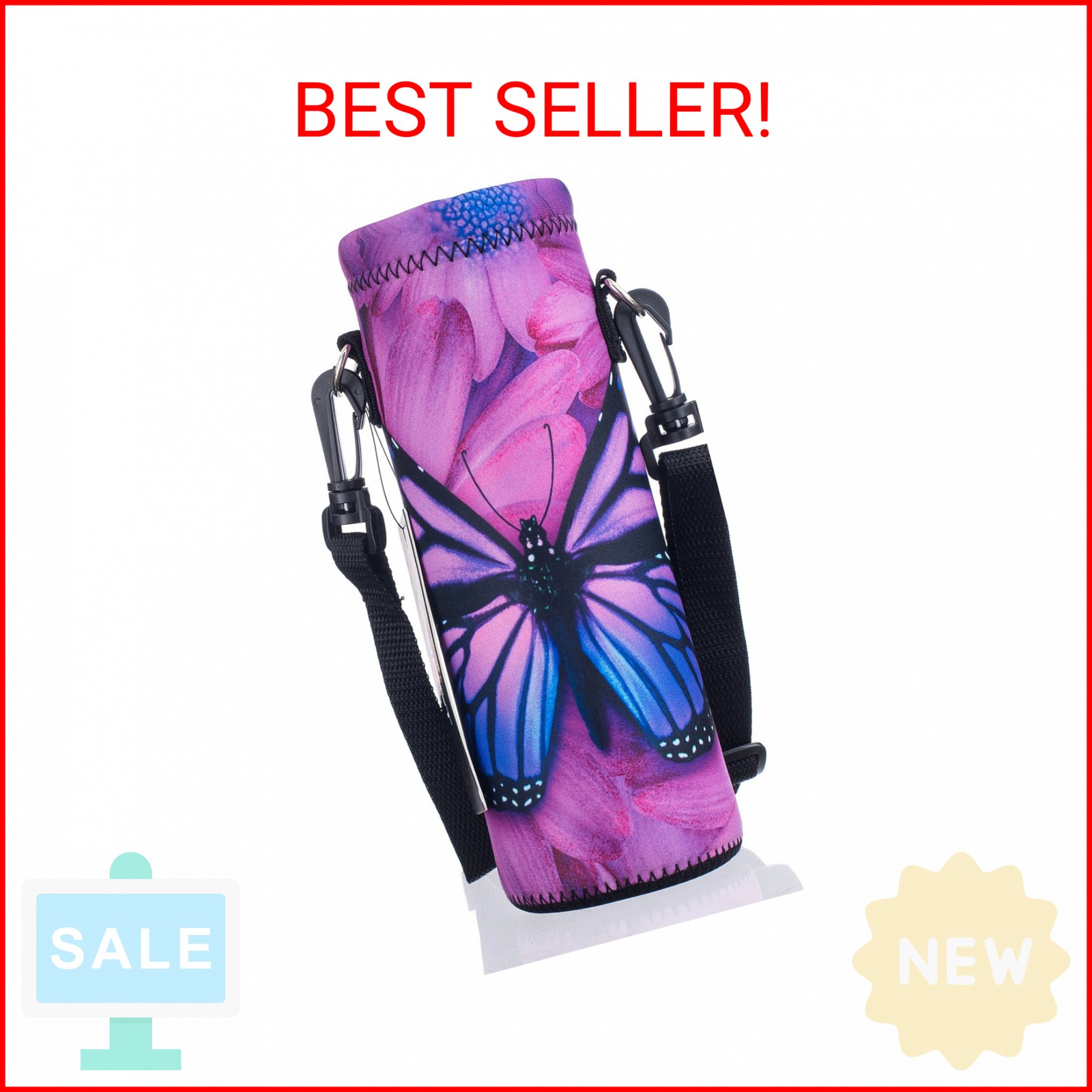 AUPET Water Bottle Sling Bag Carrier Crossbody Sleeve,Insulated Neoprene Bottle