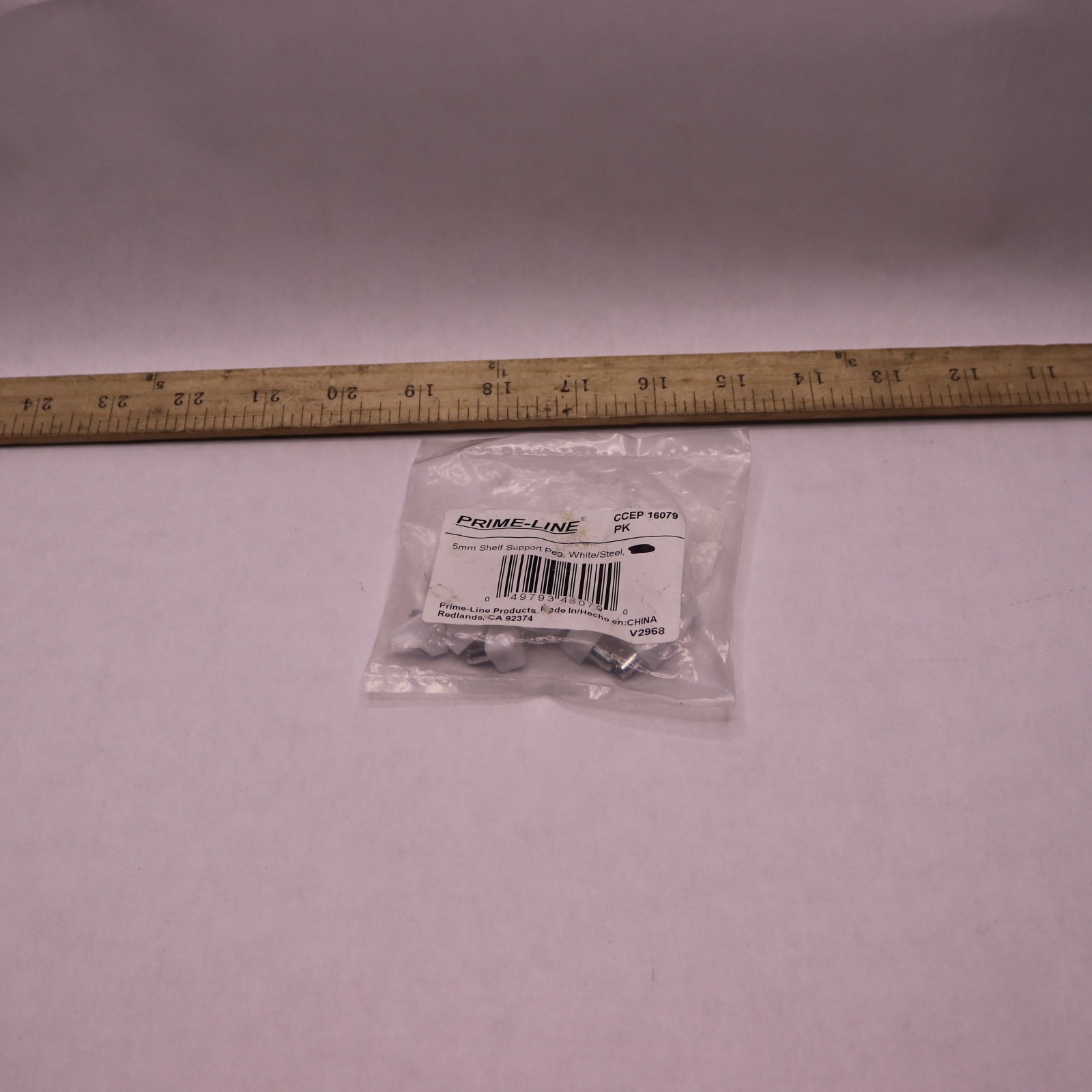 (11-Pk) Prime-Line Shelf Support Peg Plastic White 5mm 16079