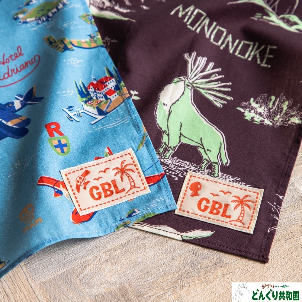 Donguri Kyowakoku GBL Hawaiian Bandana 2-Piece Set Porco Rosso, etc. JAPAN NEW
