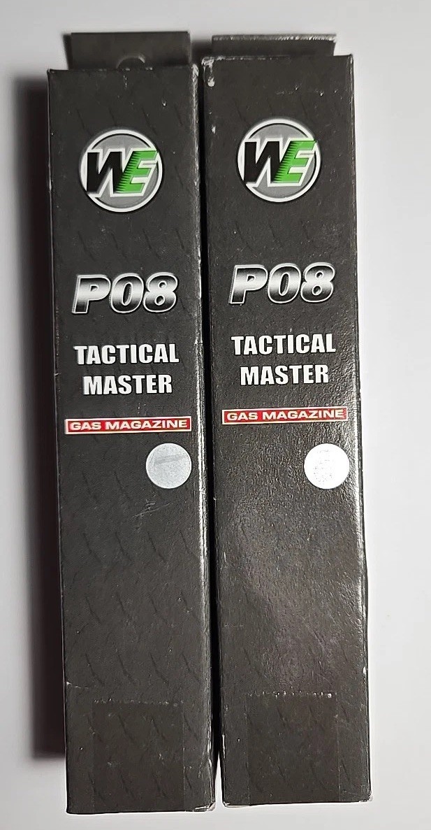 2 X WE-Tech P08 16rd Magazine  Airsoft GBB Silver
