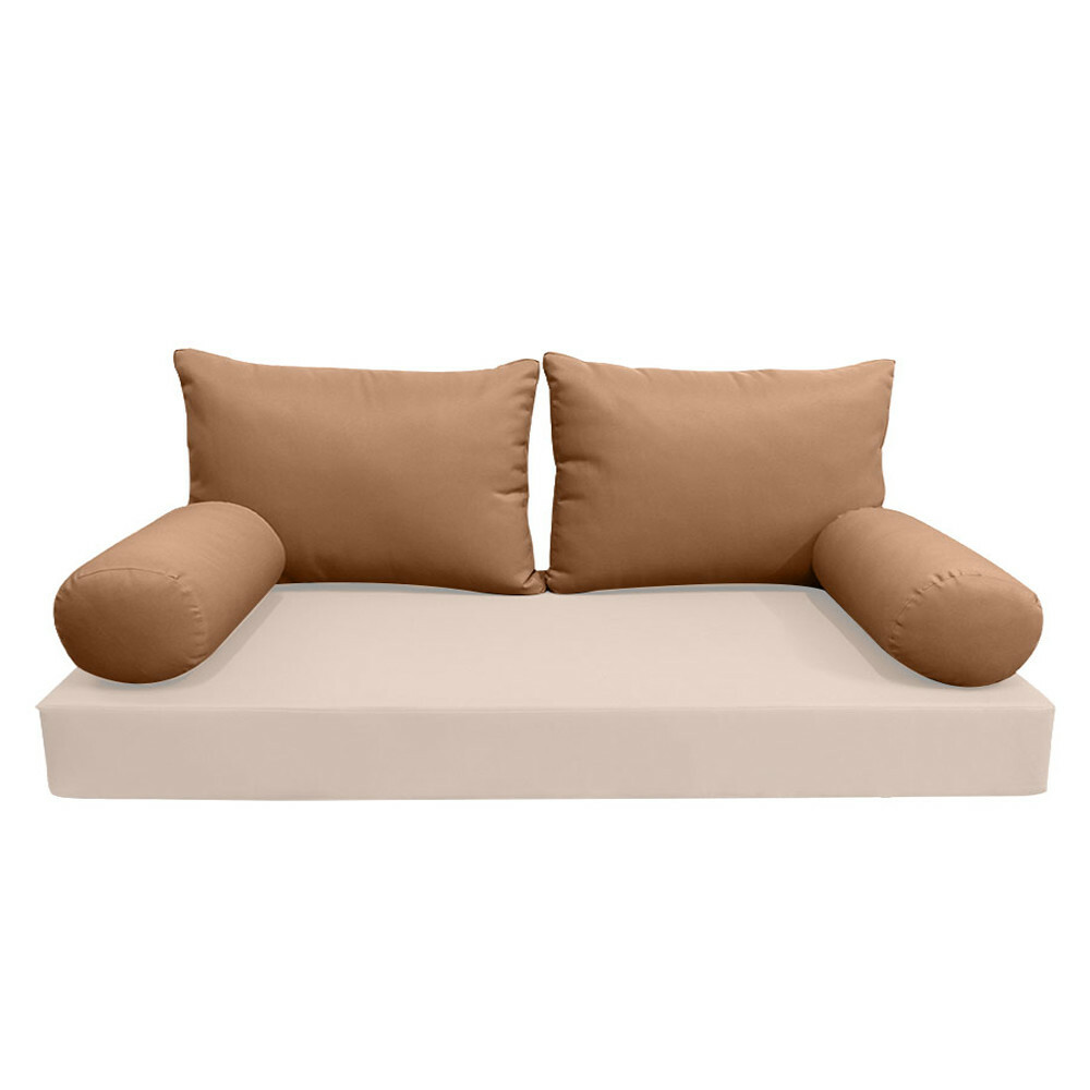 *COVER ONLY*-Style 2 Outdoor Bolster Back Pillow Slipcover Knife Edge Full-AD104