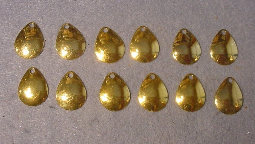 12 ~ Worth No. 3 Gold Plated Colorado Spinnerbait Blades #3 (0.926 long) #93833