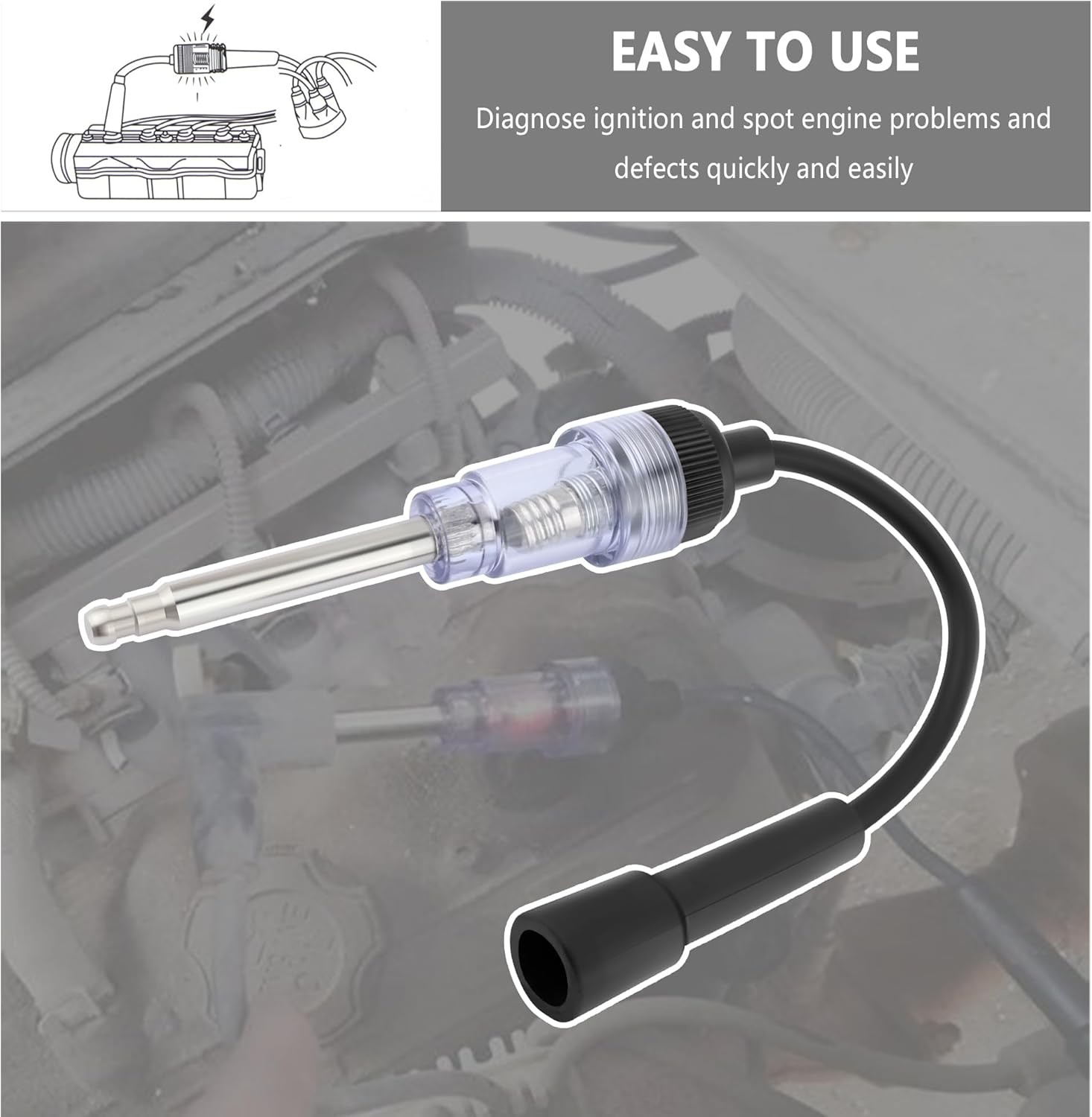 Spark Plug Tester with Indicator Lights,Spark Small Engine for 2PCS