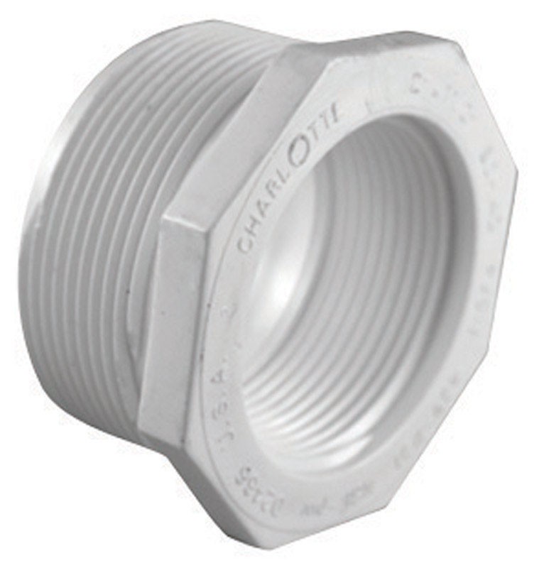 Charlotte Pipe PVC 02112 3600 Schedule 40 PVC Bushing 2 MPT x 1 FPT Dia. in.