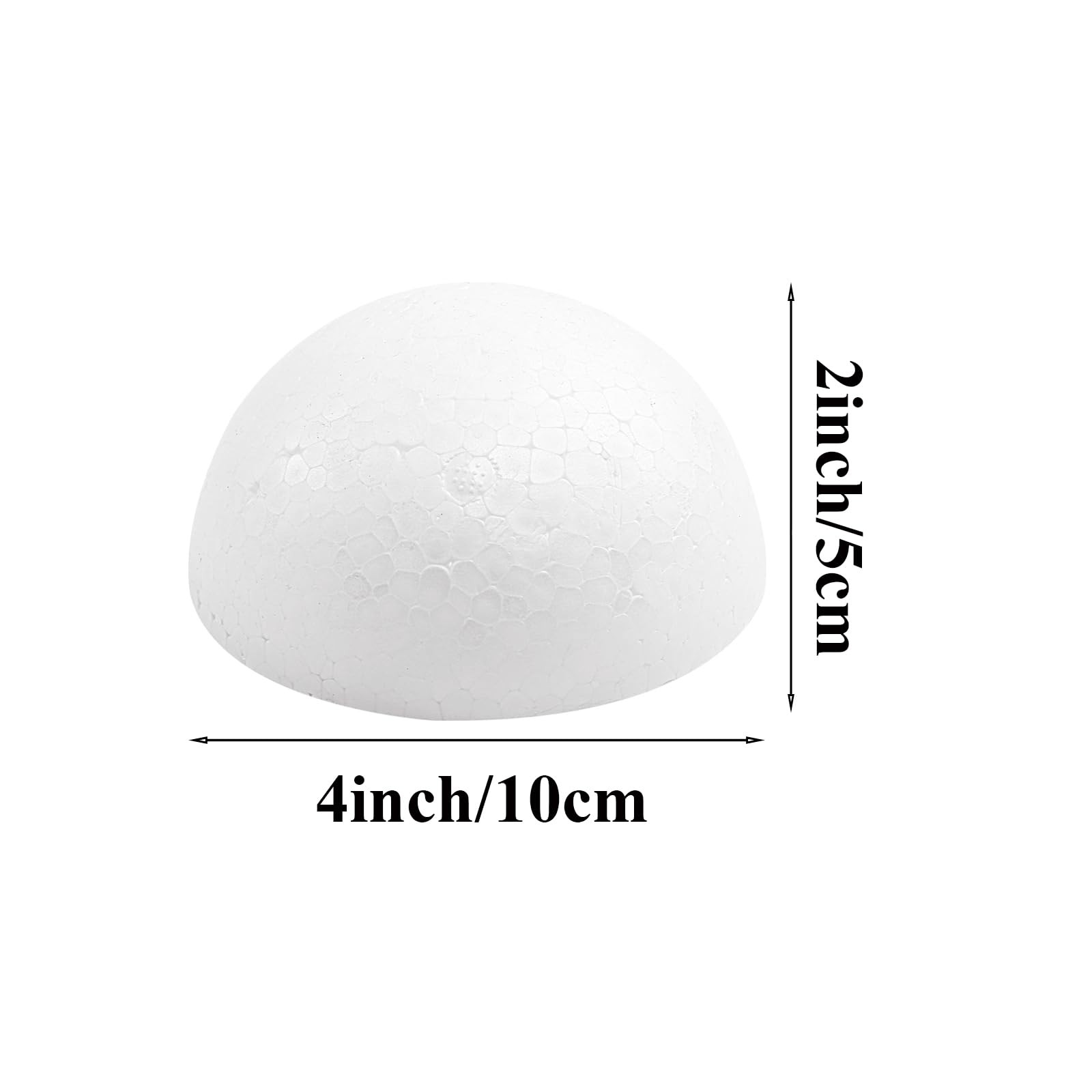 8PCS 4 Inchs Half Foam Balls White Half Round Polystyrene Foam Balls Craft Su...