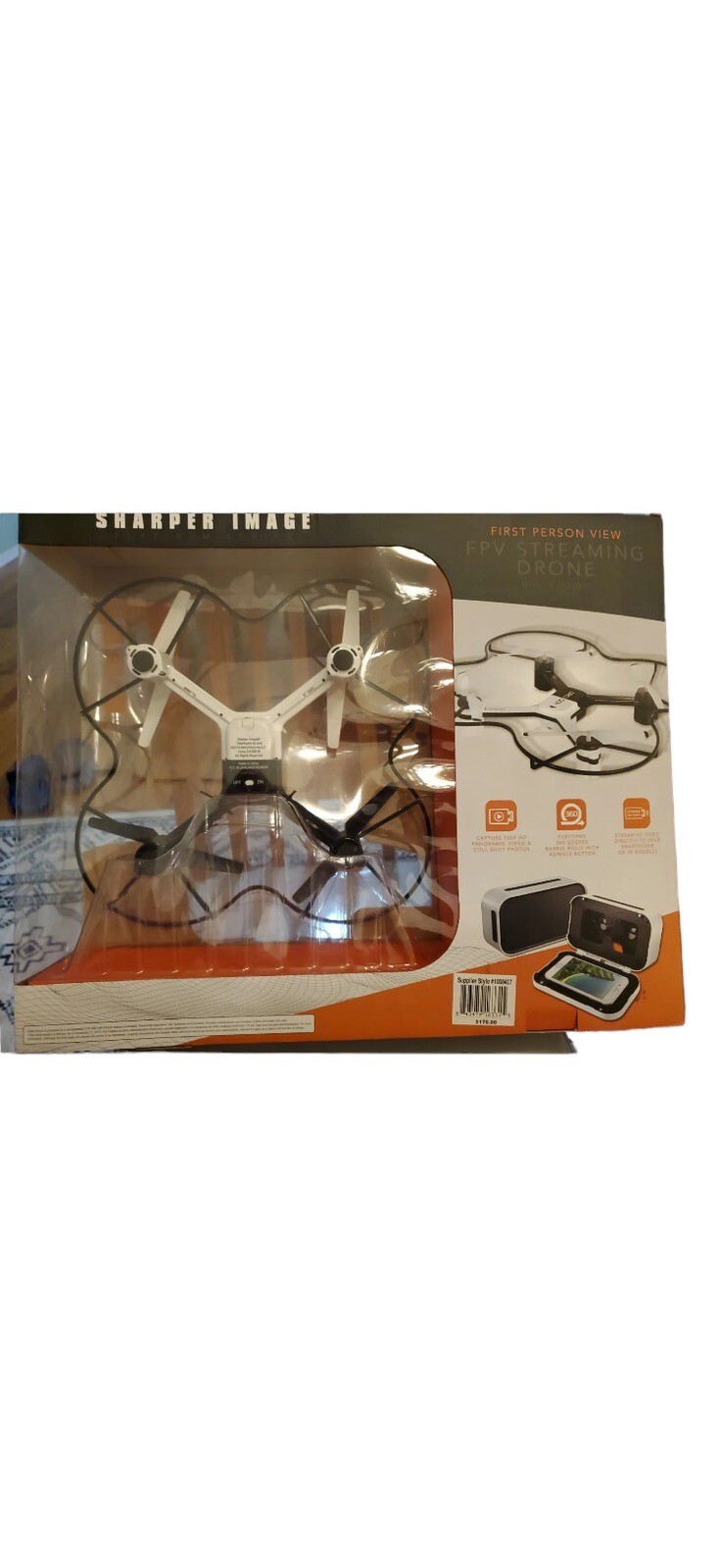 SHARPER IMAGE FPV STREAMING DRONE DRO-004 720P AUTO PILOT FIRST PERSON VIEW