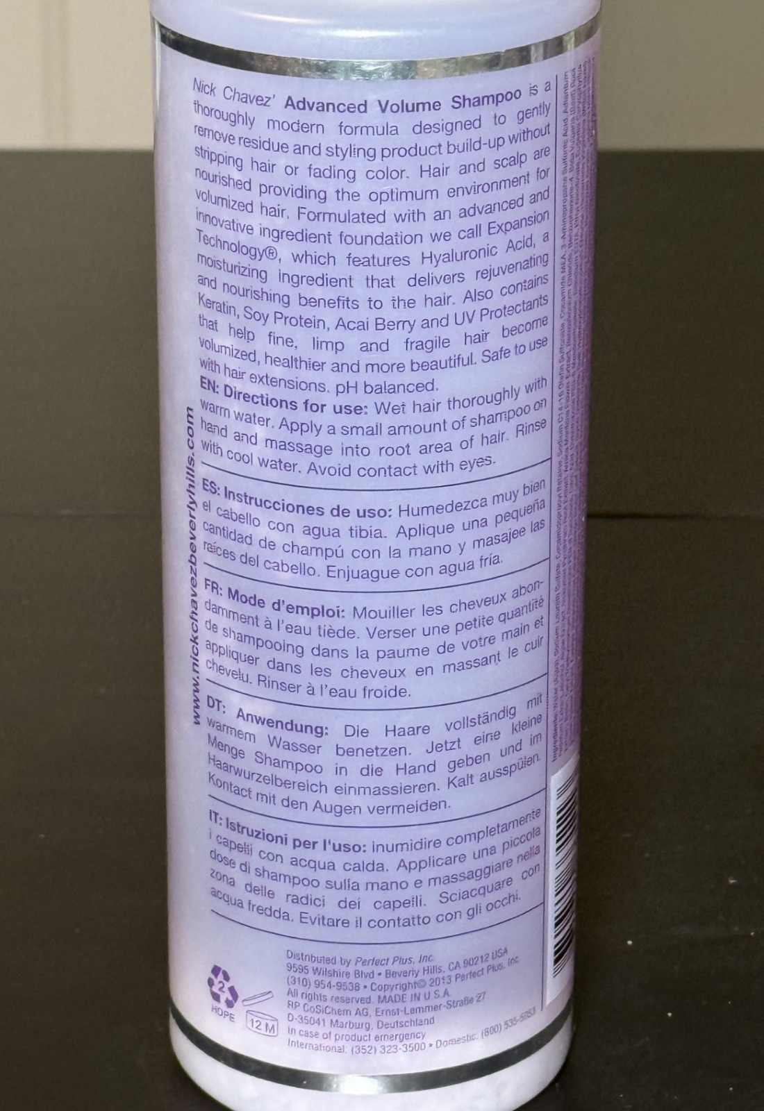 Nick Chavez Advanced Volume Shampoo w/ Expansion Technology 32 oz ~ NEW + SEALED