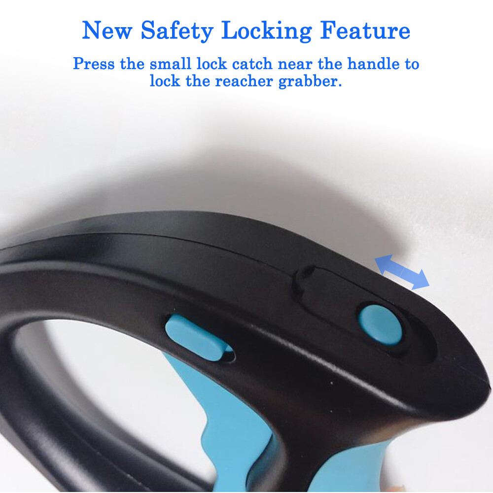 Pick Up Tool Reacher Grabber Reaching Stick Trash Picker Gripper LED Light 32”