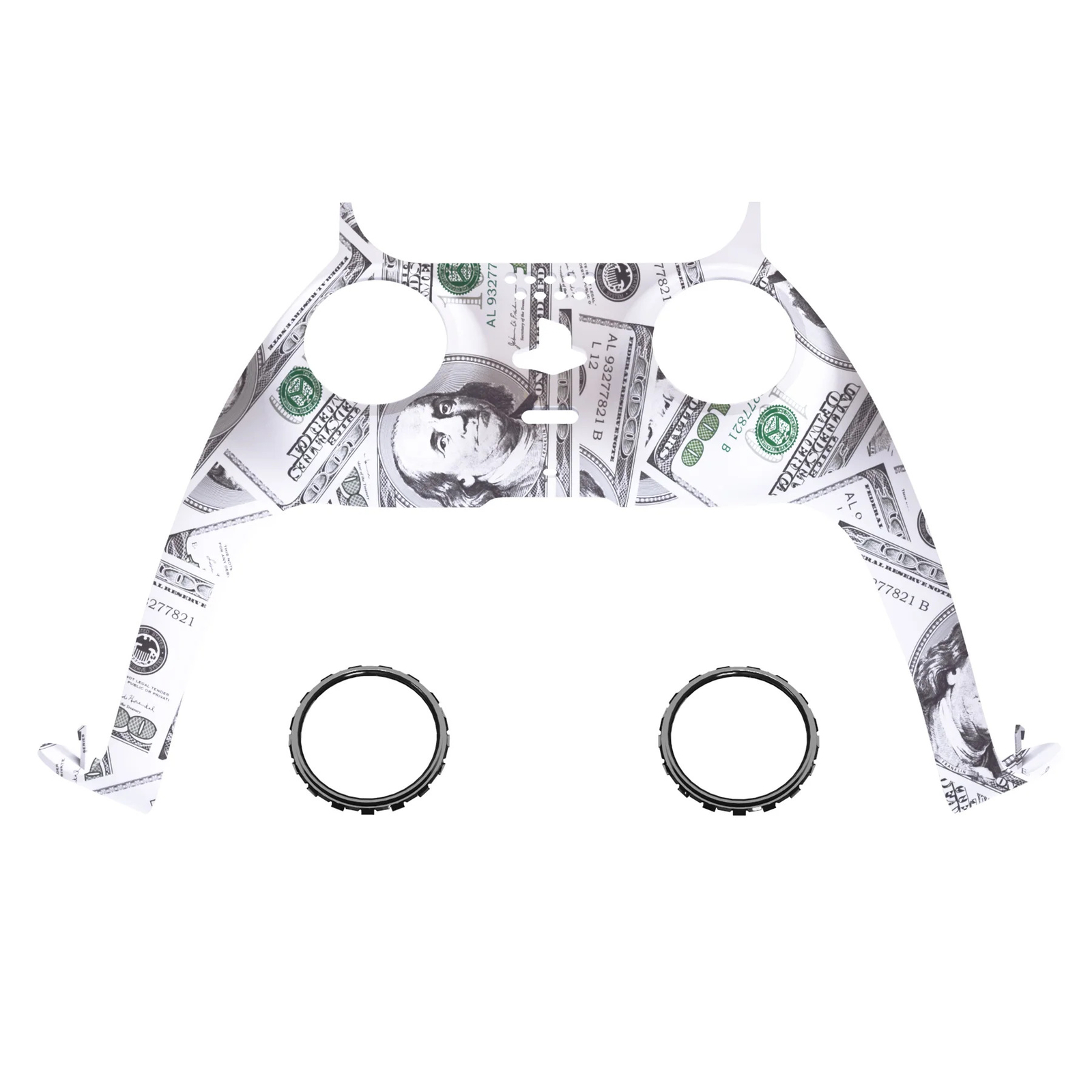 New Replacement Front Trim Shell w/Accent Rings compatible with PS5 Controller