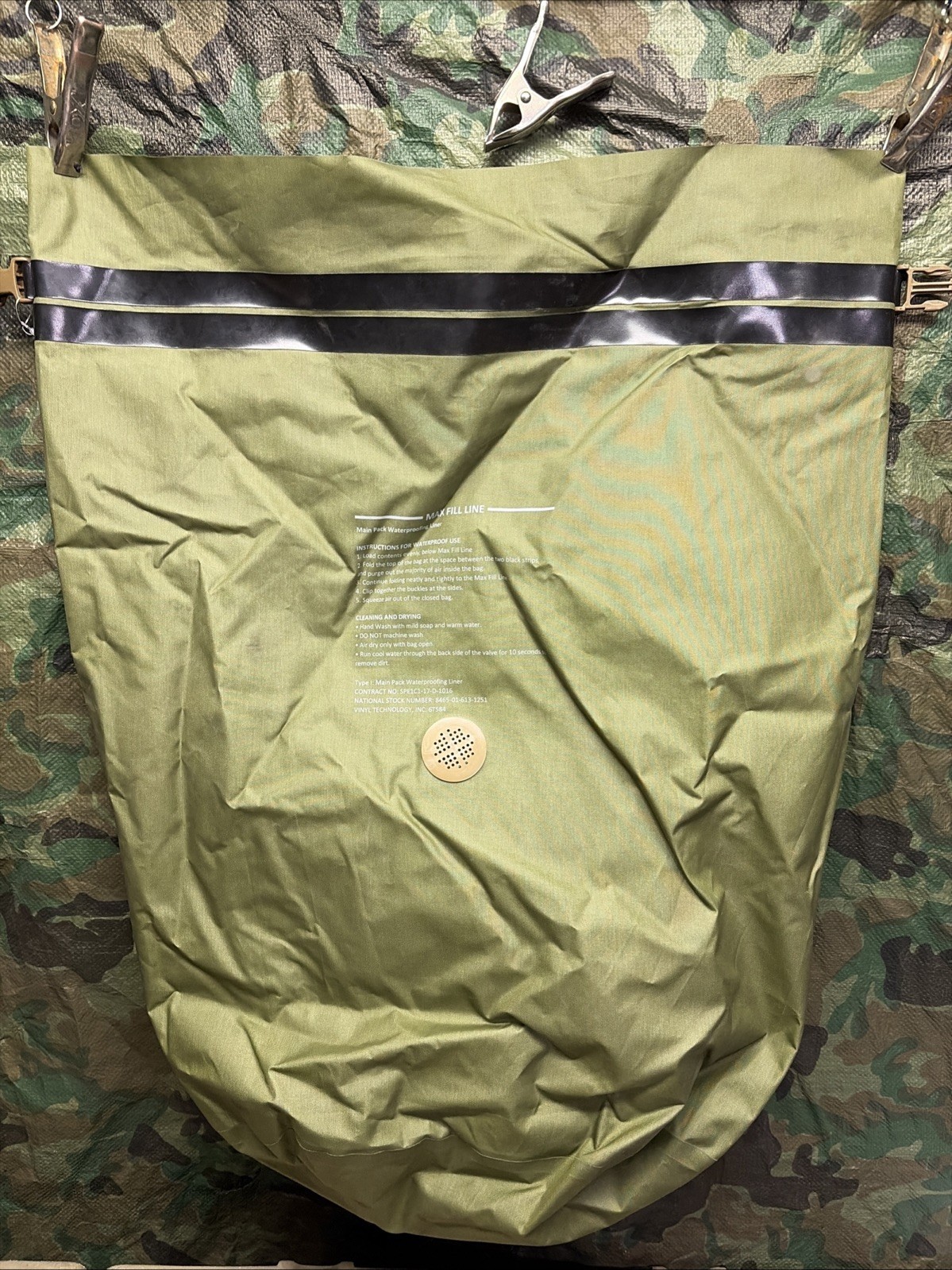 USMC GEN 1 Waterproof Liner 65L Dry OD Green Bag Field Pack USGI