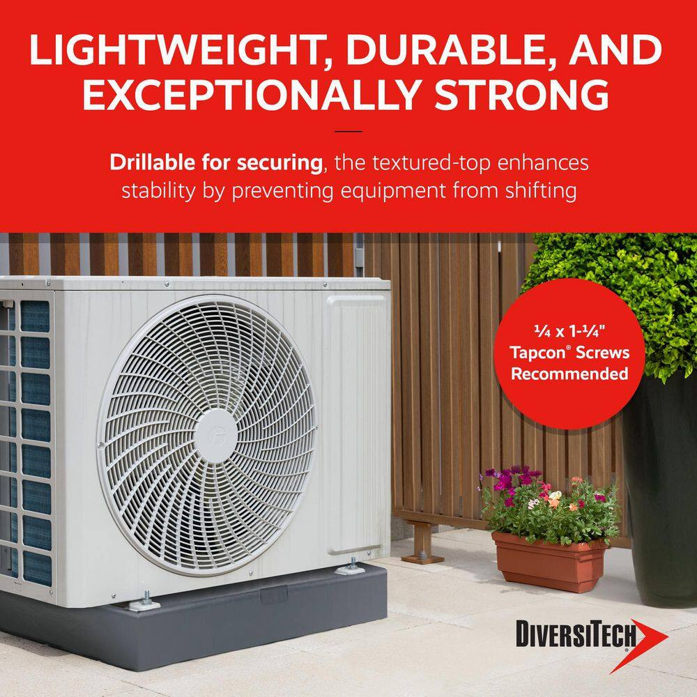40 In. X 40 In. X 3 In. E-Lite Plastic HVAC Condensing Unit Pad