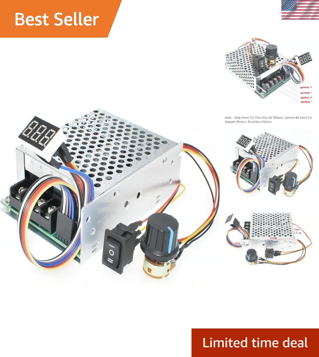 Versatile 60A PWM Motor Speed Controller | Digital Display for Smooth Operation