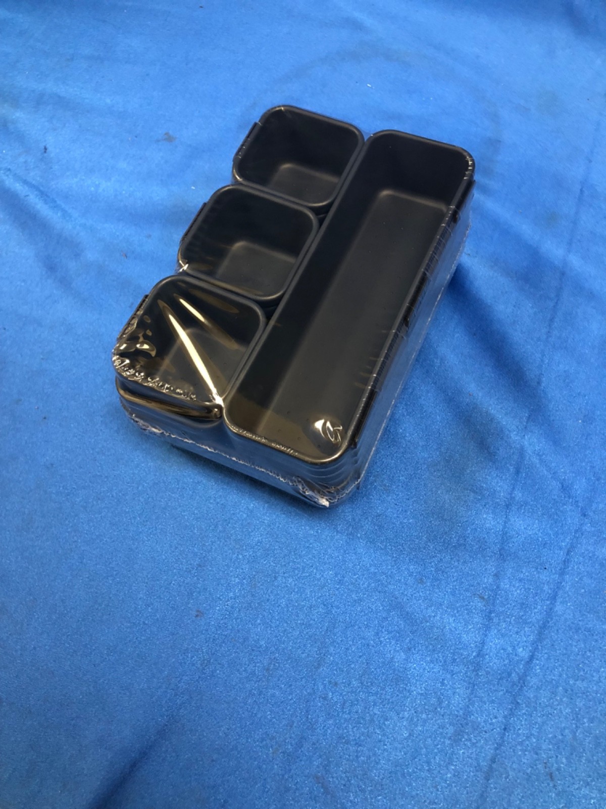 15PCS Interlocking Desk Drawer Organizer Tray Set Black Kitchen Bath New