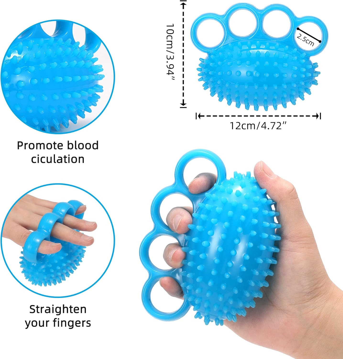Hand Exercise Ball Finger Therapy Ball - Grip Strengthening, Improve Flexibility