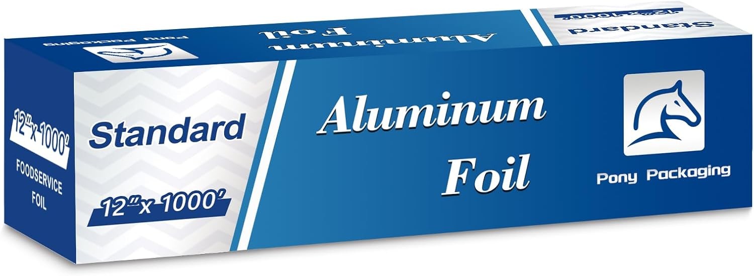 Aluminum Foil Standard 12 inch Wide, Food Safe Foil Wrap for Cooking,