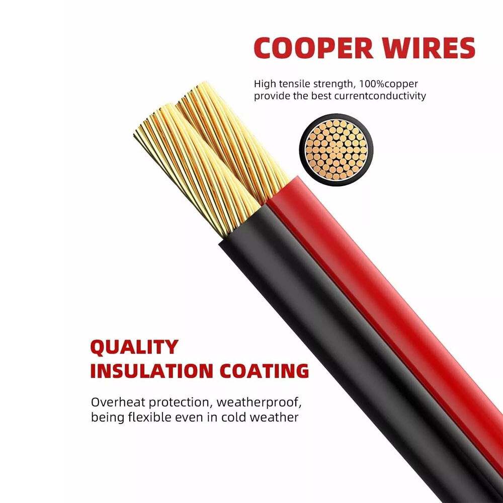 2x Solar Panel Extension Cable 2FT 10AWG, SAE to SAE Polarity Reverse Adapter