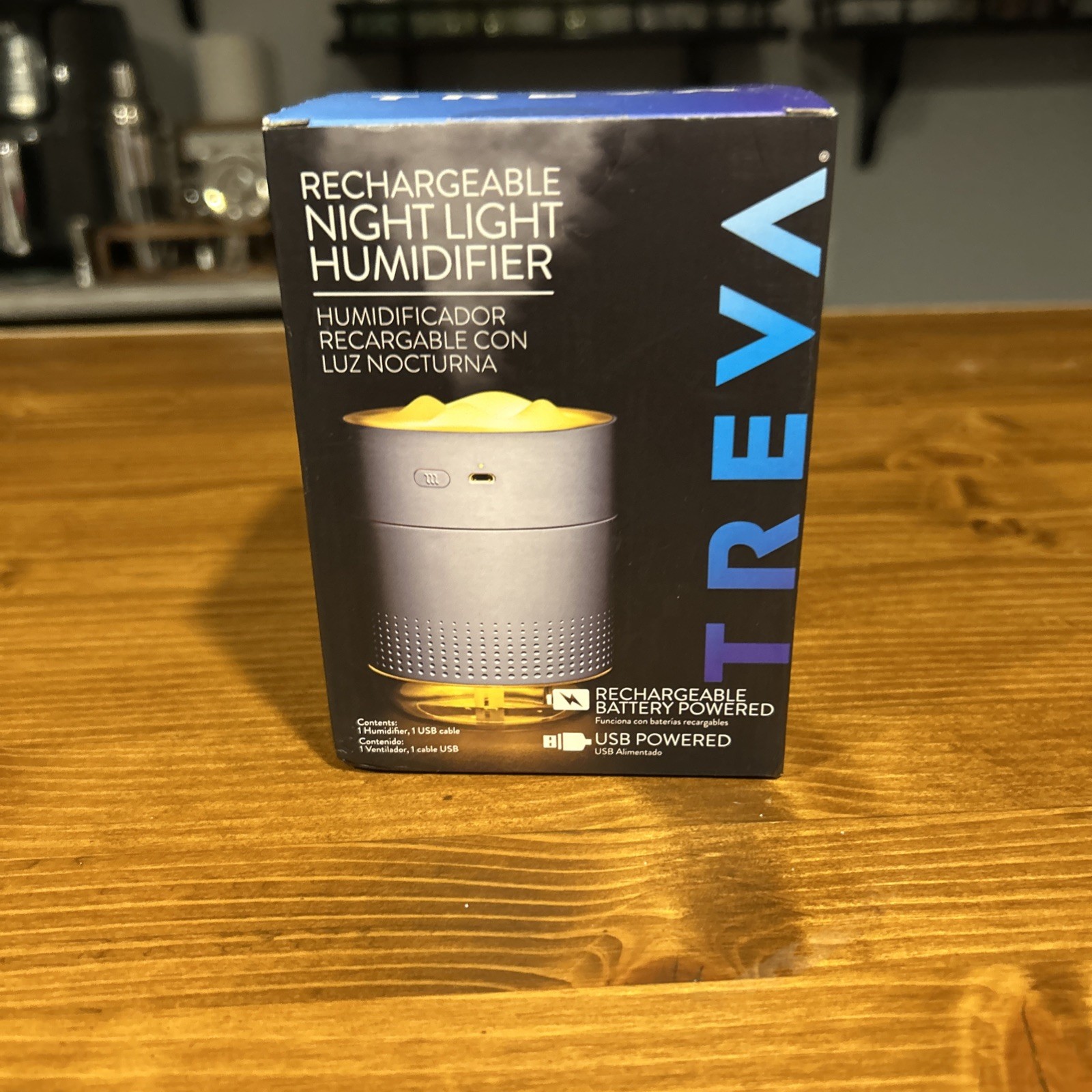 Treva Rechargeable Night Light Humidifier New In Box Usb Or Battery Option