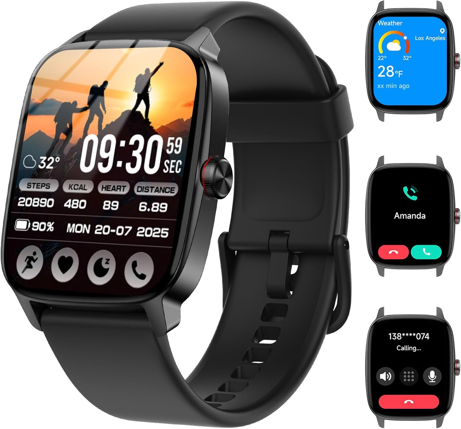 Smart Watches for Women Men with Bluetooth Call & AI Voice, 1.85" HD Fitness Tra