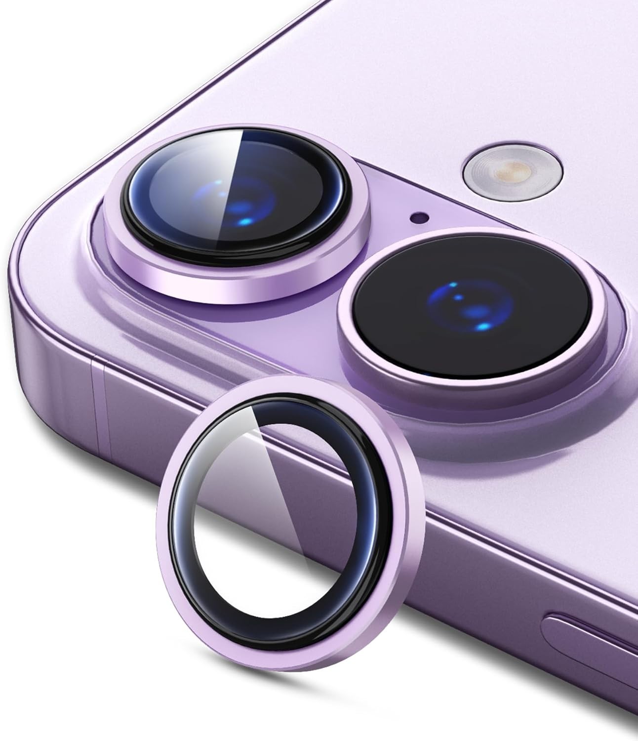 For iPhone 17 Metal Ring Tempered Glass Camera Lens Protector