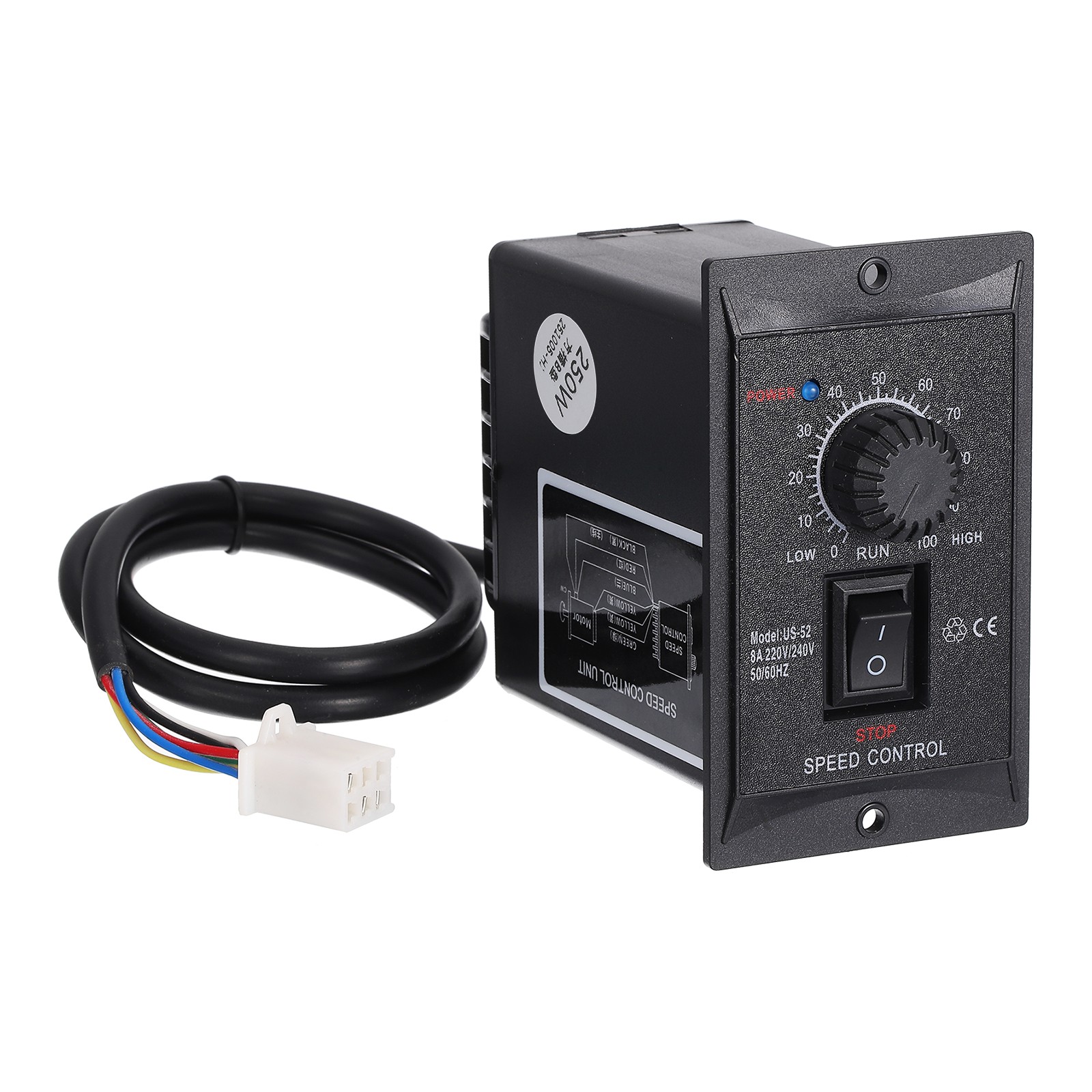 250W AC 220/240V Motor Speed Controller Forward Reverse with B Female Plug