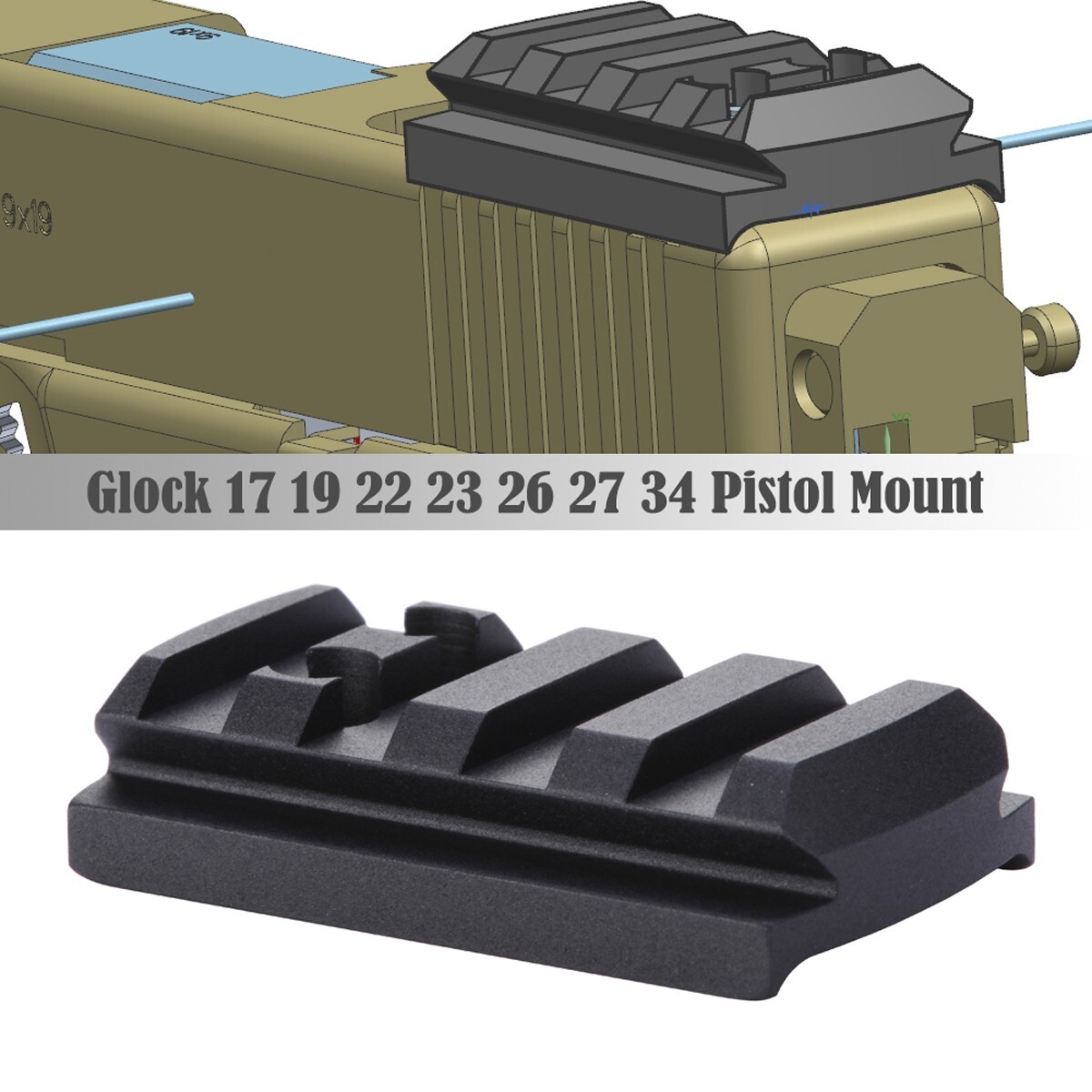 Tactical Pistol Red Dot Sight Scope Mount 20mm Picatinny Rail Base