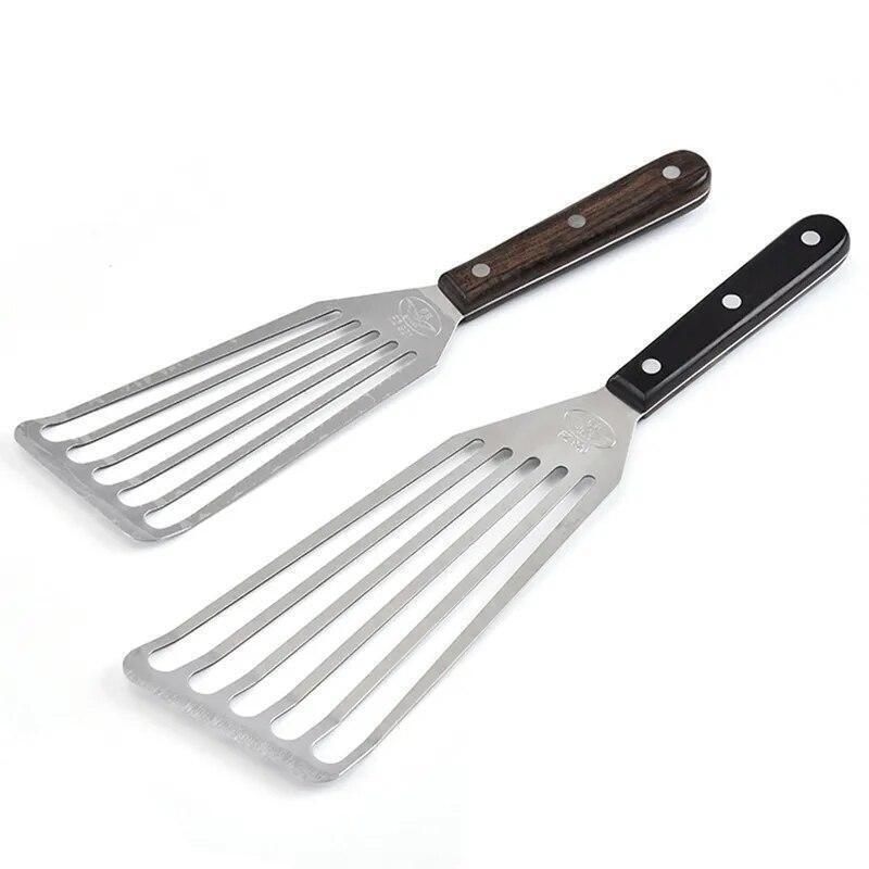 Miu France Set of 2 Small and Large Steel Fish Spatula Slotted Stainless Turner