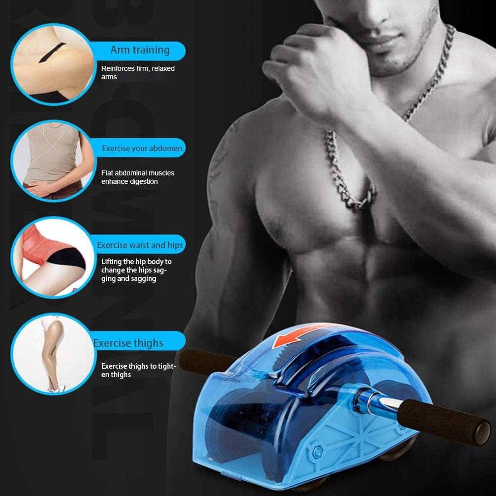 YtotY Ab Roller for Abs Workout - Abdominal Exercise Rollers with 4 blue