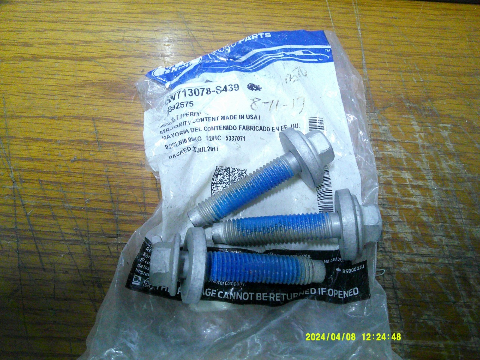 Ford W713078S439 Bolts, Motor Mount, Lot Of 3