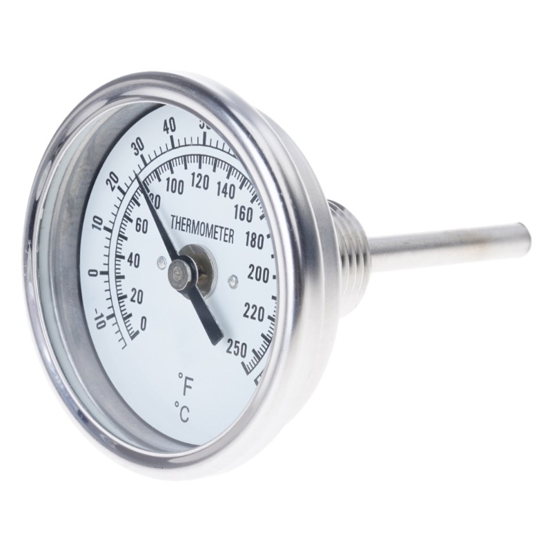 Thermometer Fahrenheit Distilling Temperature Gauge Bimetal 1/2 NPT (2 Stem)