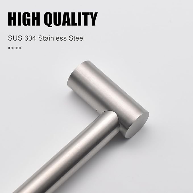 5 Pcs Silver Bathroom Hardware Set Stainless Steel Towel Bar Towel Racks Hooks