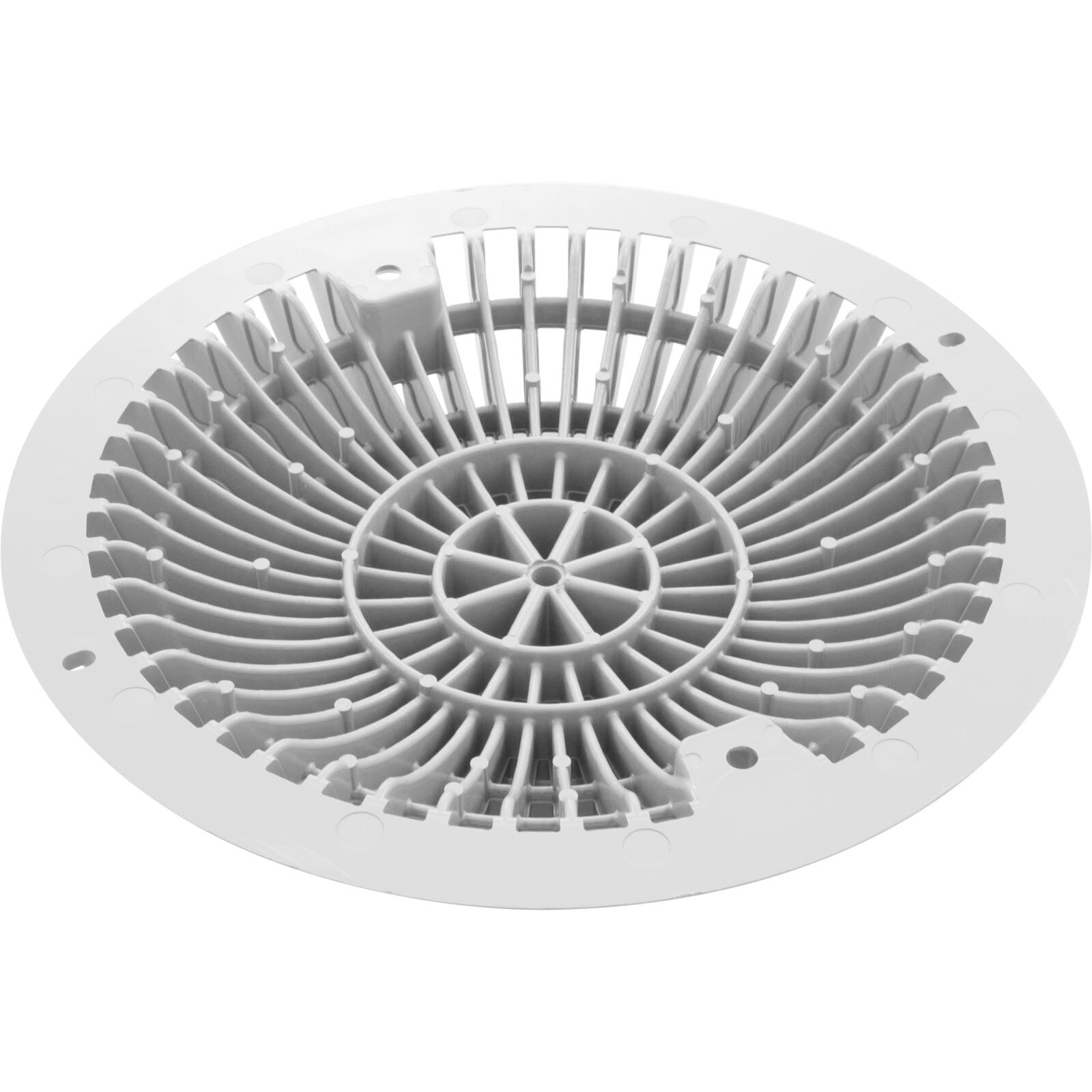 R8MF101 Main Drain Grate, Retro 8" Round, MoFlow, w/Hardware, White