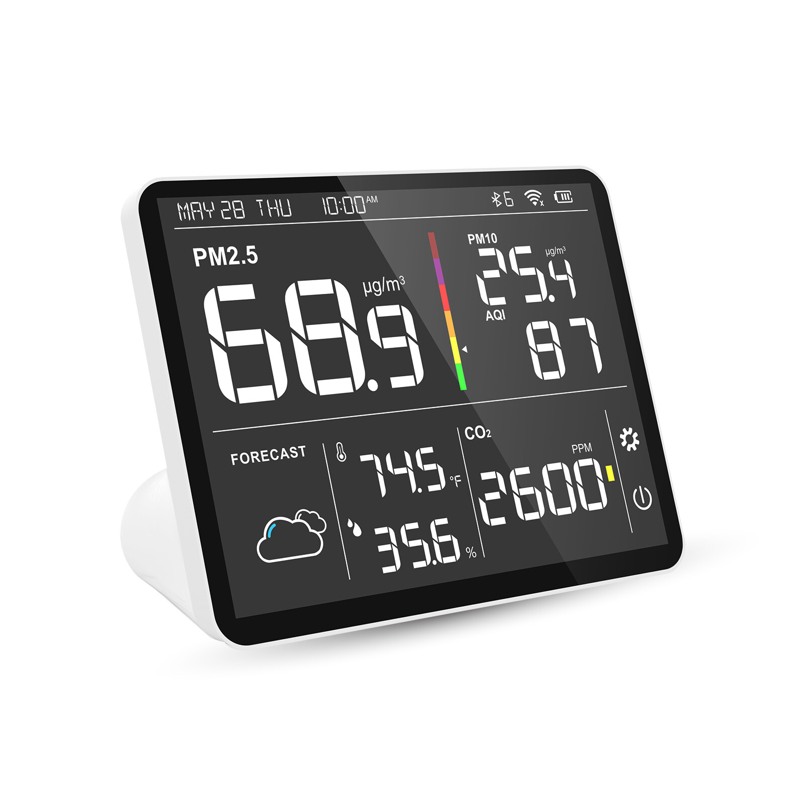 Temtop 8-in-1 Smart Air Station M100 Air Quality Monitor PM2.5 AQI CO2 Tester