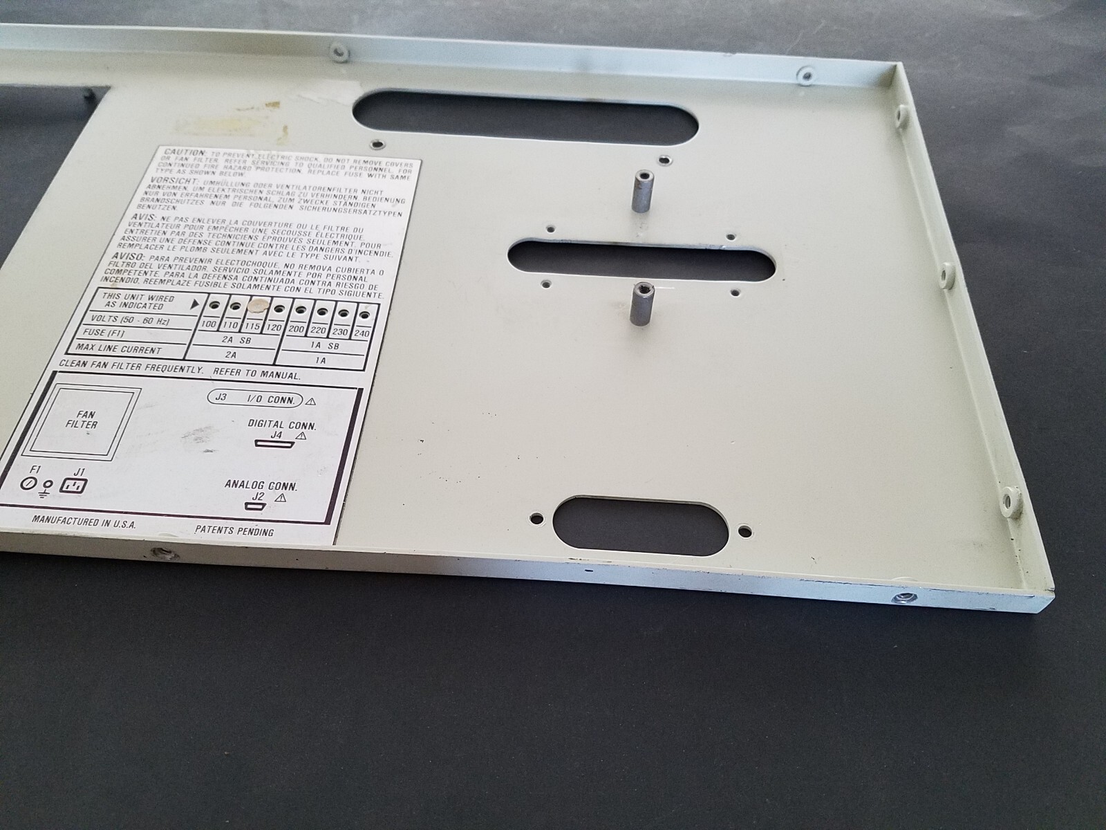 Metal Panel for a FLUKE 5100B Calibrator