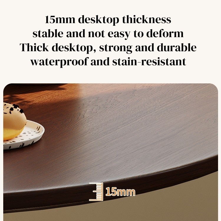 Walnut Round Table, Modern Dining Table, Dining Table, MDF Top and Steel Base