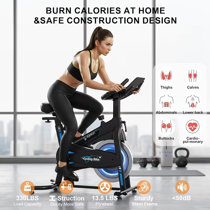for home Exercise Bikes, Adjustable Magnetic Resistance, Silent Belt Drive, Upgr