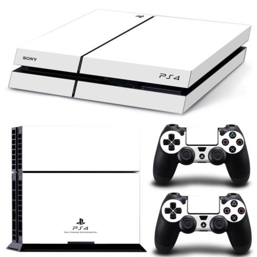 White PS4 Playstation Console &2 Controllers Decal Vinyl Cover Skin Sticker USA