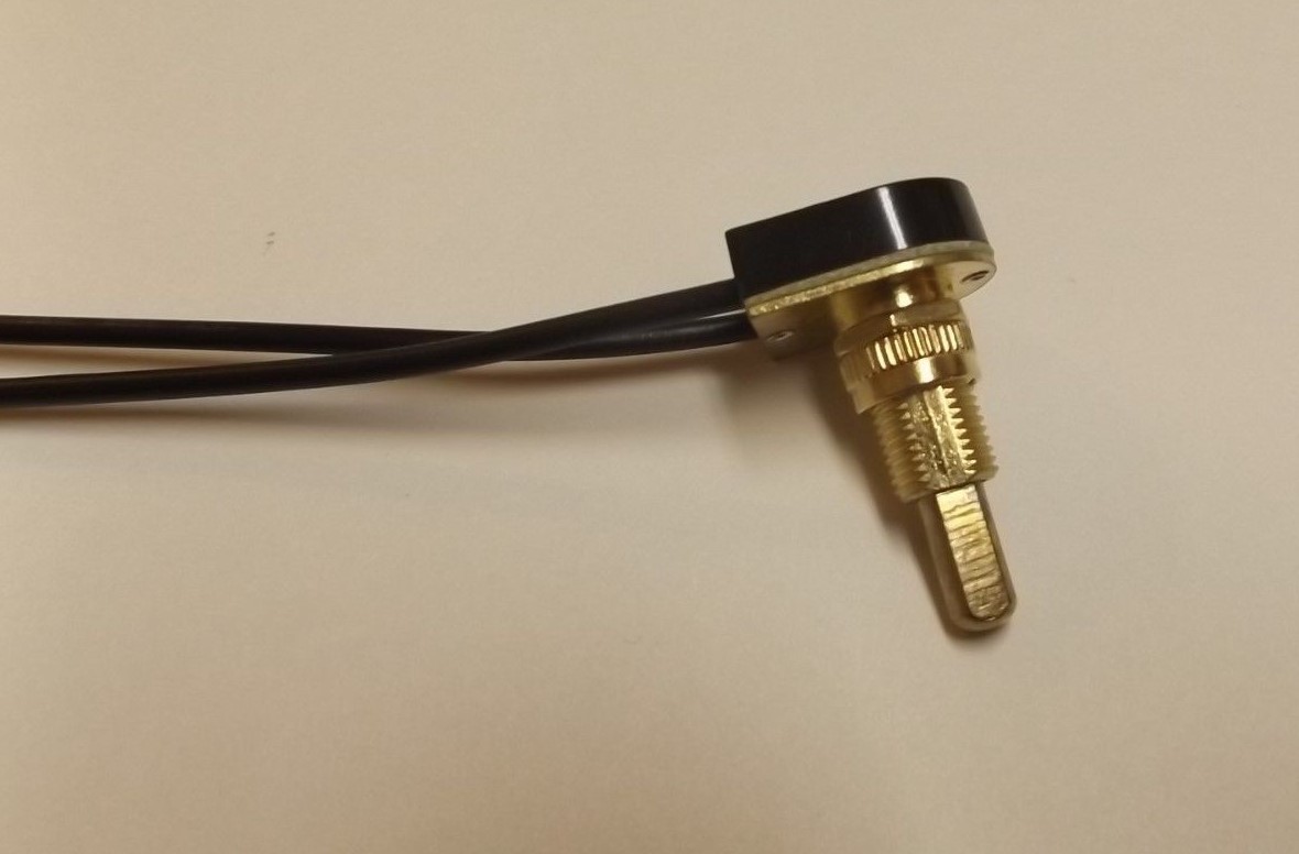PUSH BUTTON ON-OFF BRASS PLATED CANOPY SWITCH SINGLE POLE 5/8" SHANK NEW 40407JB