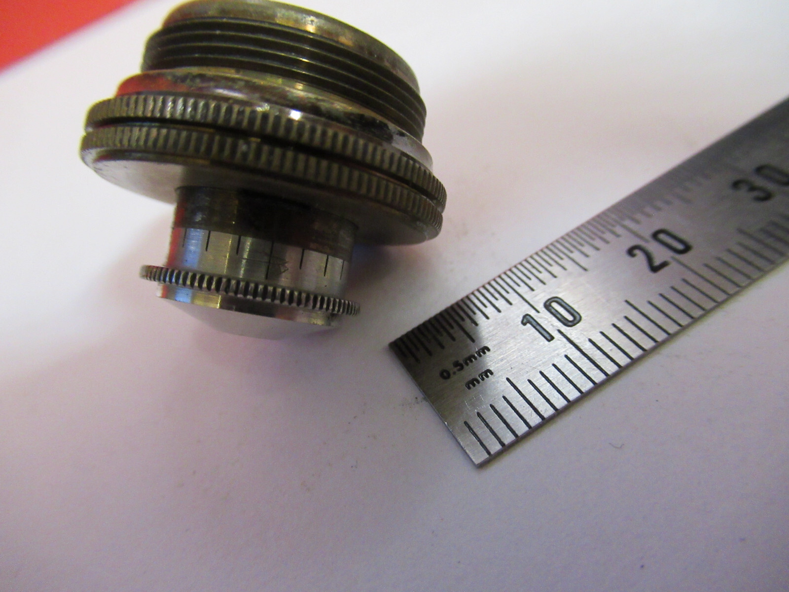 ANTIQUE BRASS BAUSCH LOMB MINI OBJECTIVE MICROSCOPE PART AS PICTURED Q2-59
