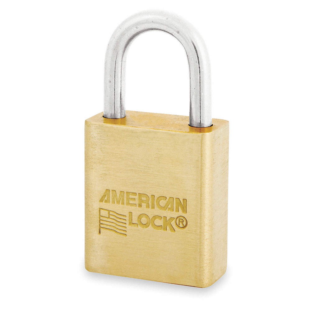 AMERICAN LOCK ASL40NKAB - DG34823 Keyed Padlock, 3/4 in,Rectangle,Gold 6DPY0