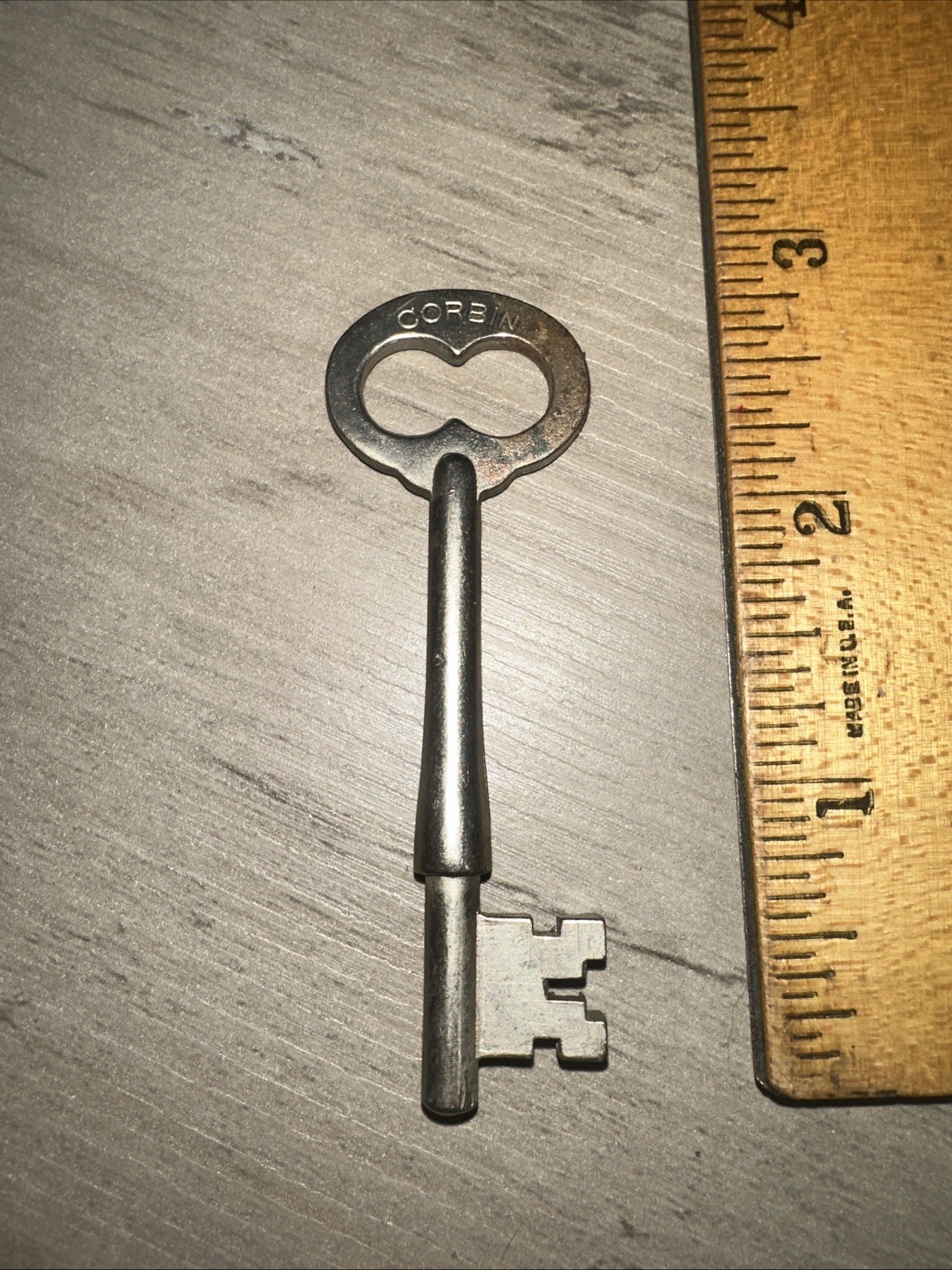 Antique Corbin Skeleton Key #DT48 Solid Barrel Key