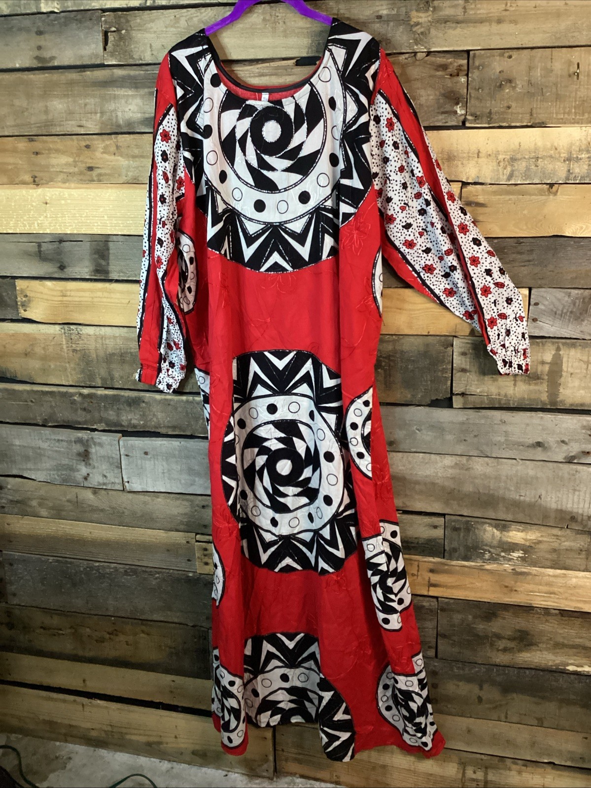 Women’s Black White And Red African Inspired Kaftan