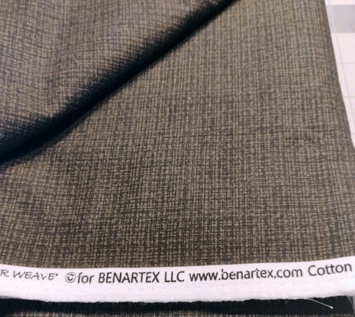 2 Yds (48") Cotton Fabric - Benartex Contempo's Color Weave, Dk Brown Tiny Plaid