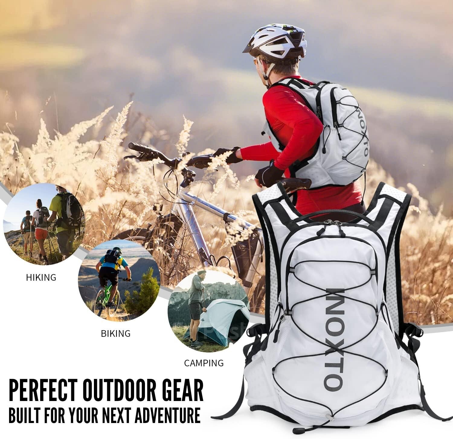 Hydration Pack Backpack, Lightweight Water Backpack with 2L Leakproof Bladdder
