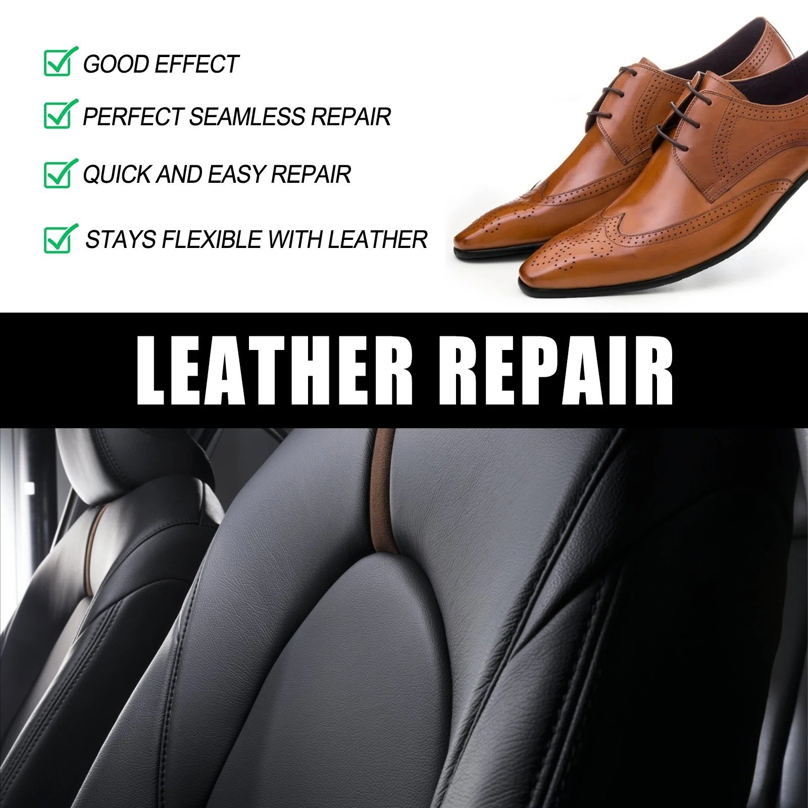 Natural Leather Repair Filler Paste 60ml Paintable Restorer for Car Furniture