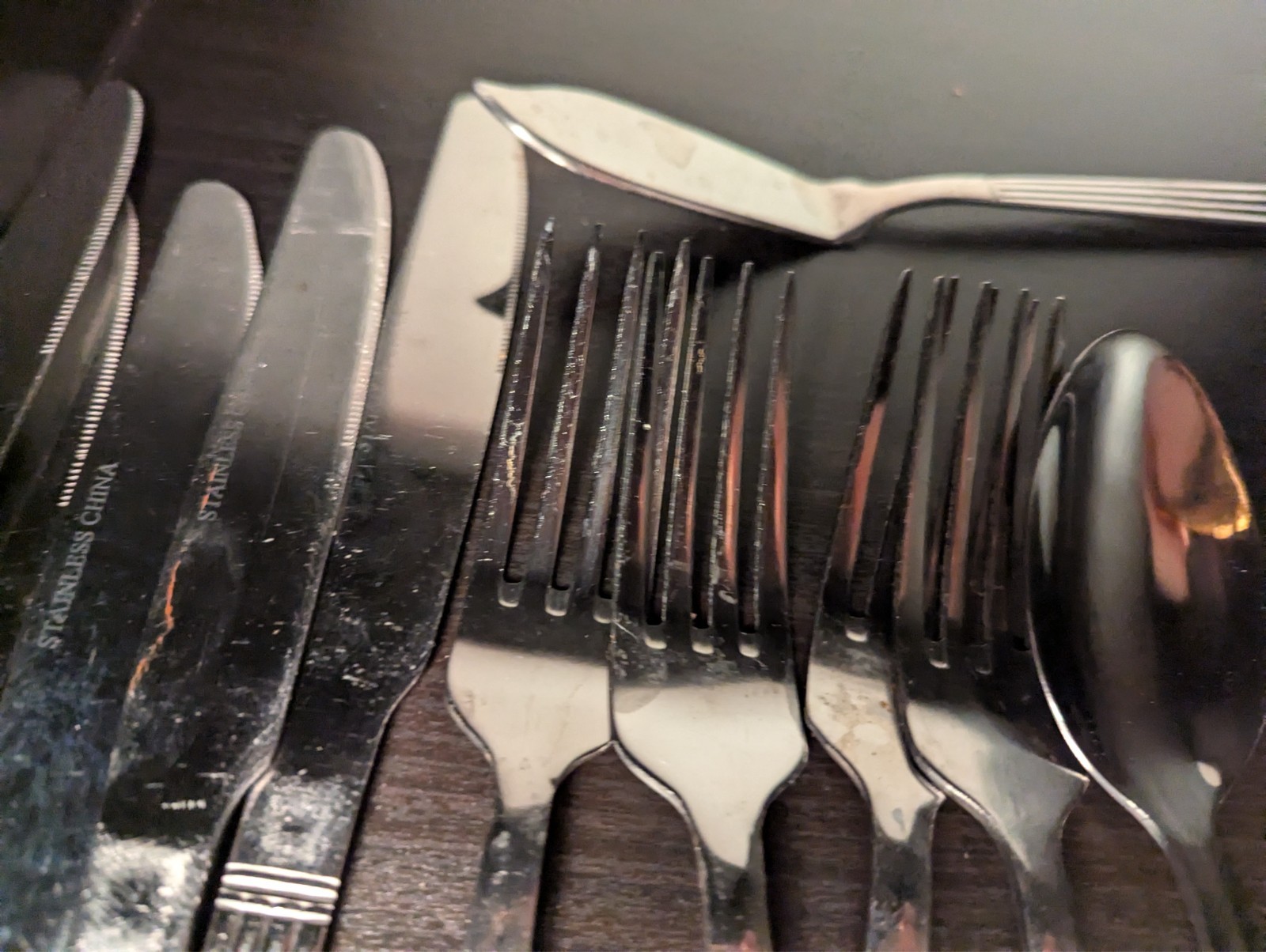 14 Pc Stainless Mixed FLATWARE Silverware - Around 1LB 4OZ - See Video Please