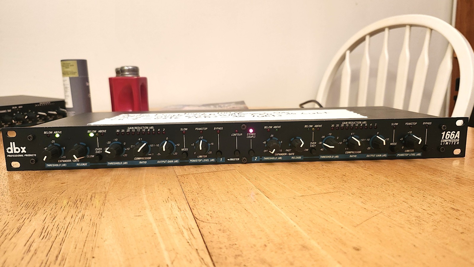 Rack Mount dbx 166A Compressor / Limiter, Audio Functions 100%, LED Need Repair
