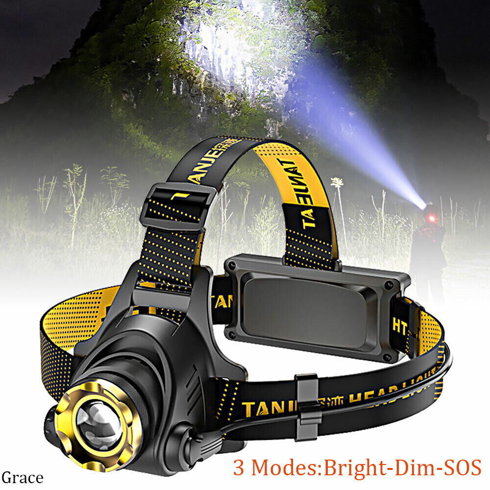 Brightness LED Headlight Headlamp Head Torch Flashlight Work Light Camping Lamp