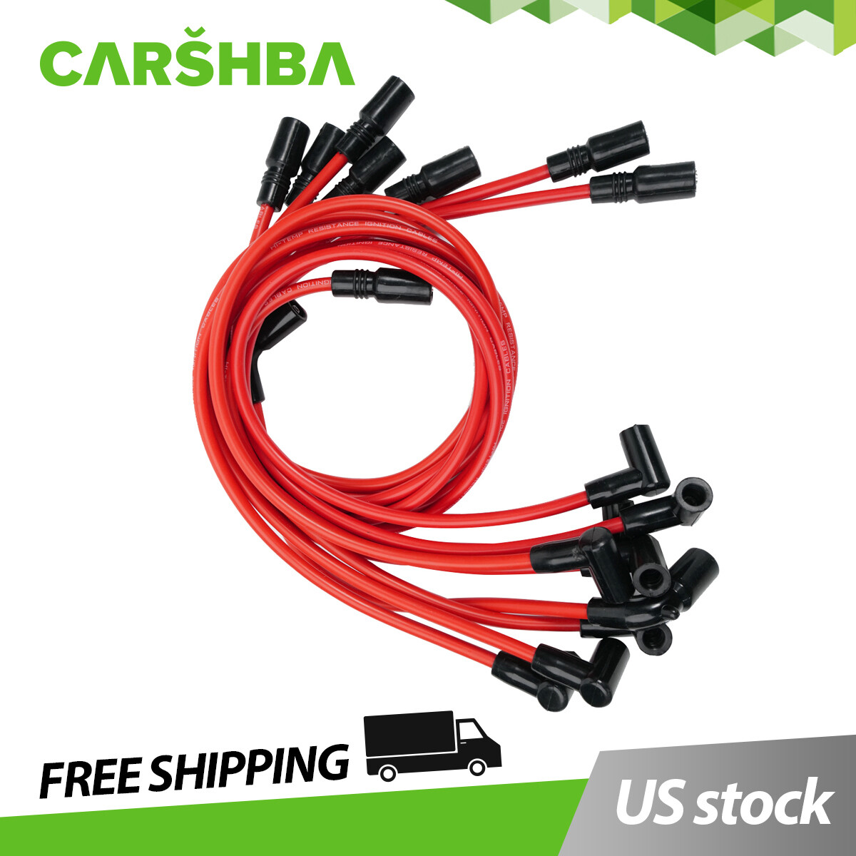 9* Red Spark Plug Wires For 1996-2014 Chevy GMC 4.3L Vortec V6 32833 32839